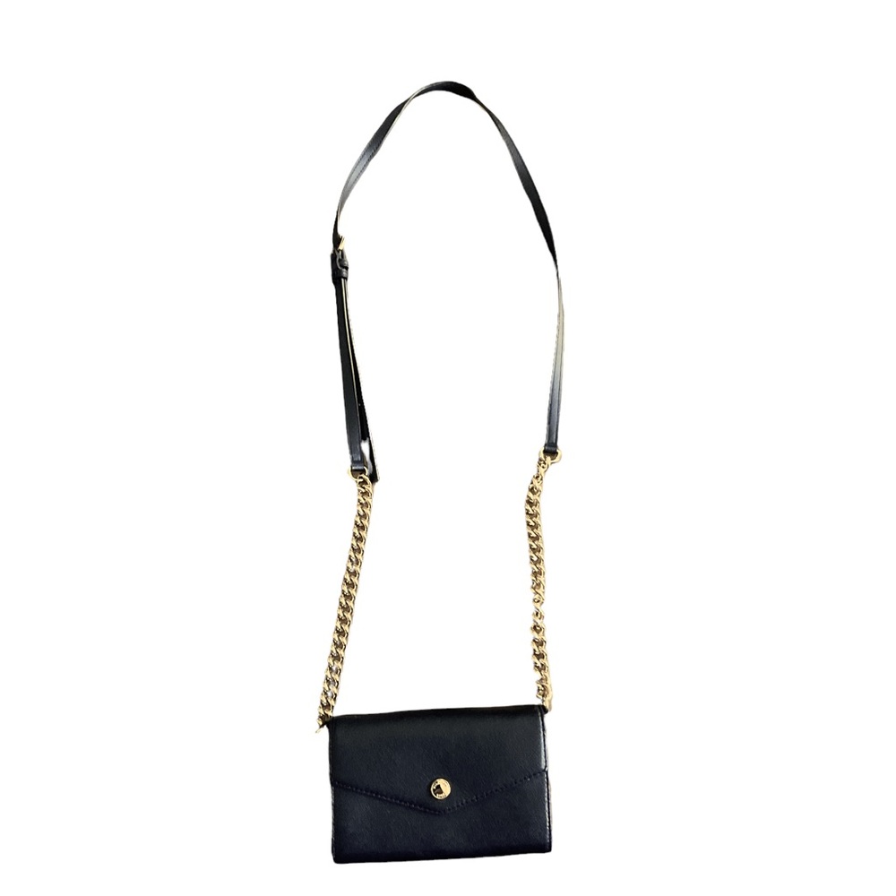 Michael Kors Crossbody Wallet Purse - Black with Gold Hardware - Picture 3 of 6